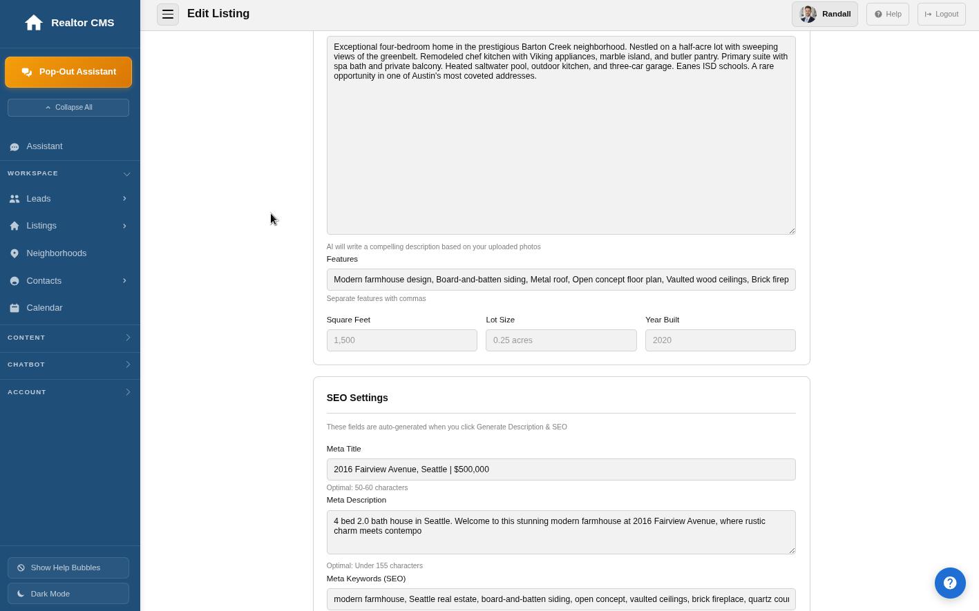 AI Descriptions & SEO — AI SEO