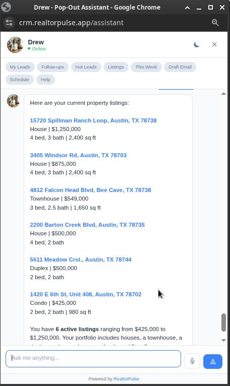Listings Lookup — CRM Assistant