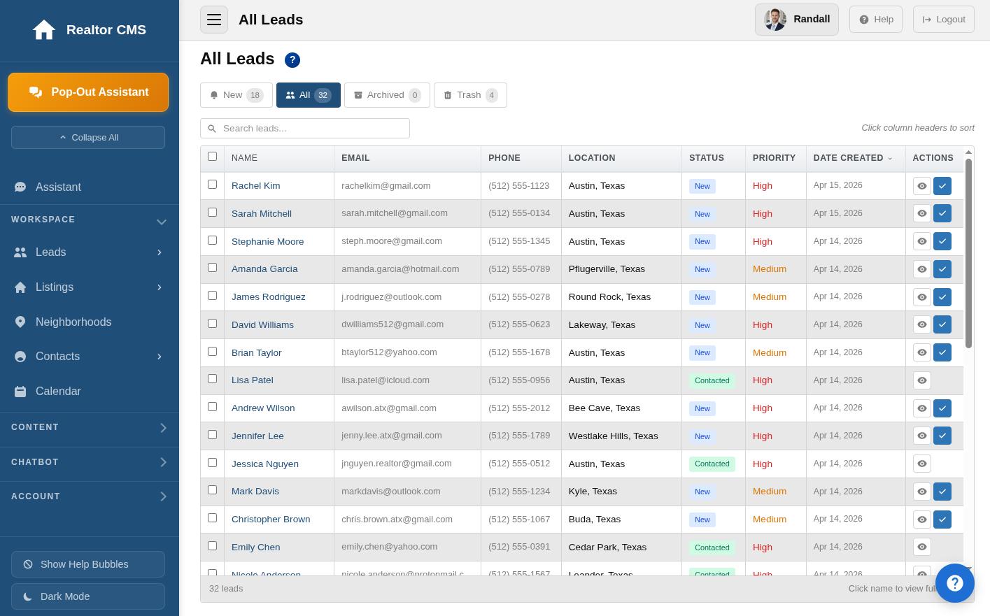 Lead Dashboard — Dashboard