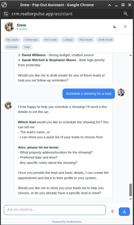 Schedule with Lead — Lead Actions